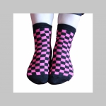 SKA šachovnica, ružovočierne dámske ponožky, materiál 95%polyester 5% elastan univerzálna veľkosť 35-42